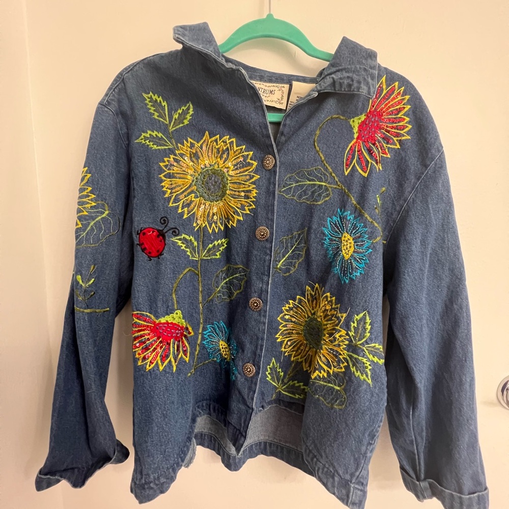 vintage artsy jean jacket